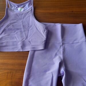 Beach Riot lavender workout set